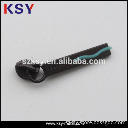 Cool black custom metal zipper puller for garment